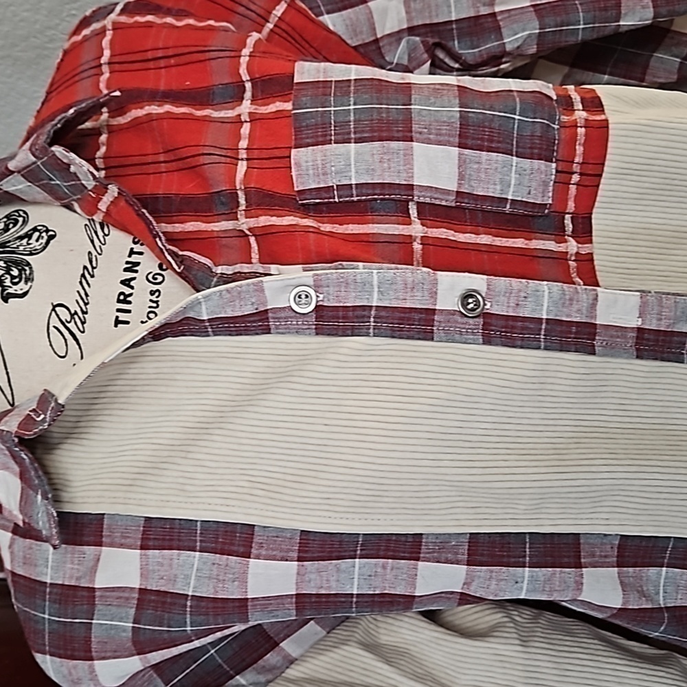 Plaid Corduroy Button Down Medium - Picture 2 of 3